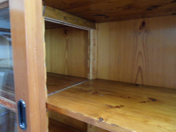 Image 1 of Vintage Pine Kitchen Cabinet Display Case