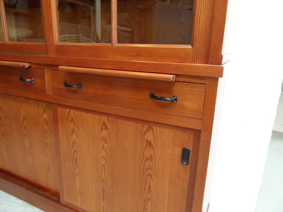 Image 1 of Vintage Pine Kitchen Cabinet Display Case