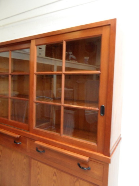 Image 1 of Vintage Pine Kitchen Cabinet Display Case