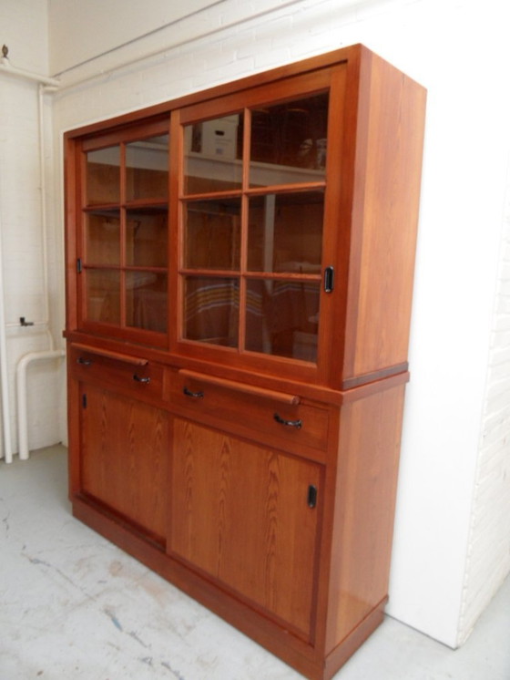 Image 1 of Vintage Pine Kitchen Cabinet Display Case