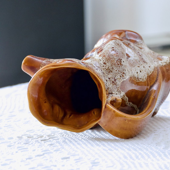 Image 1 of Antica caraffa zoomorfa a forma di maiale in gres smaltato a schiuma