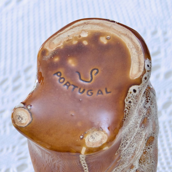 Image 1 of Antica caraffa zoomorfa a forma di maiale in gres smaltato a schiuma