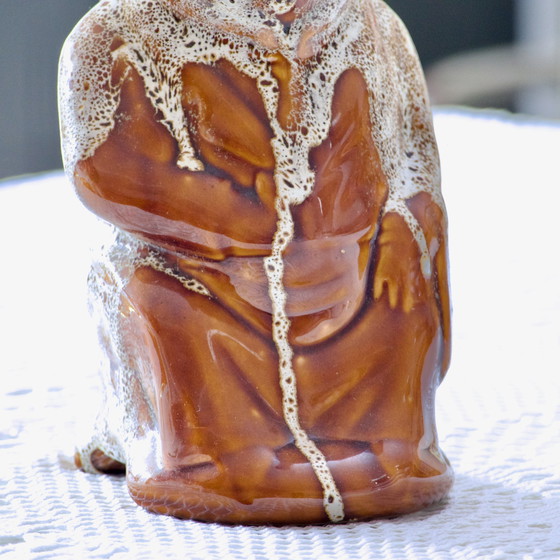 Image 1 of Antica caraffa zoomorfa a forma di maiale in gres smaltato a schiuma