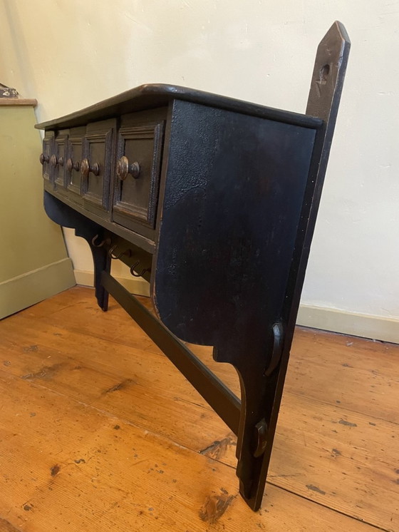 Image 1 of Kitchen Rack With Trays Wall Rack French Antique