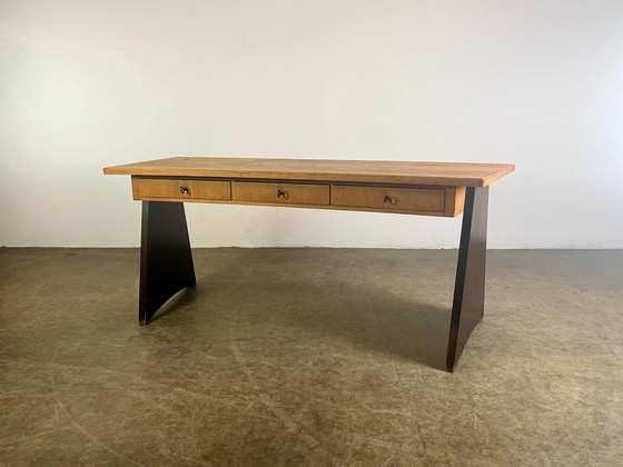 Image 1 of Erich Stratmann Bureau de chef en bois d'orme 1950