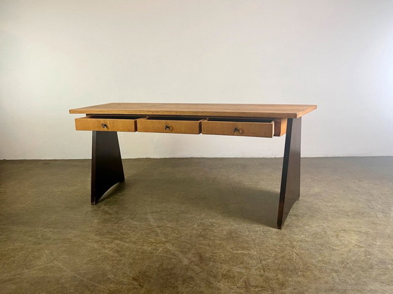 Image 1 of Erich Stratmann Bureau de chef en bois d'orme 1950