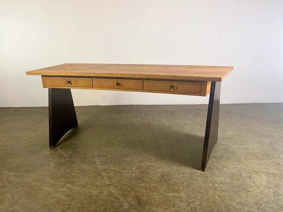 Image 1 of Erich Stratmann Bureau de chef en bois d'orme 1950