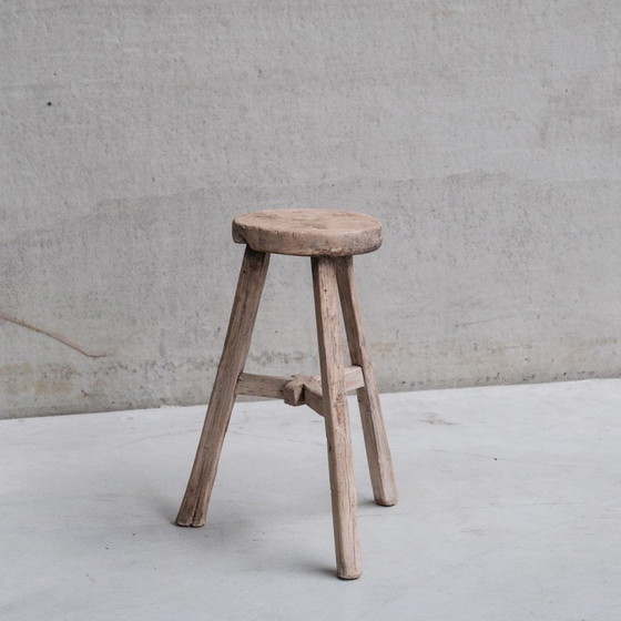 Image 1 of Mid-century French wooden stool, 1940s