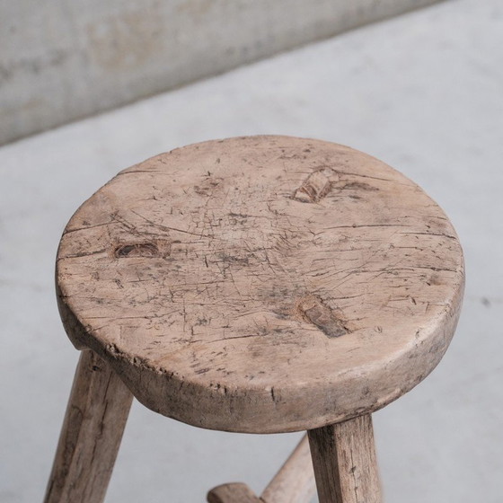 Image 1 of Mid-century French wooden stool, 1940s