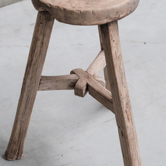 Image 1 of Mid-century French wooden stool, 1940s