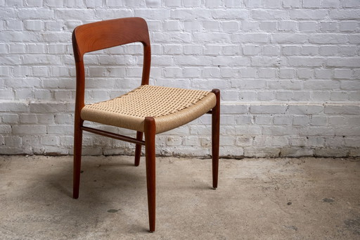 1X Niels Møller Dining Chair Model 75 In Teak, 1960S Denmark