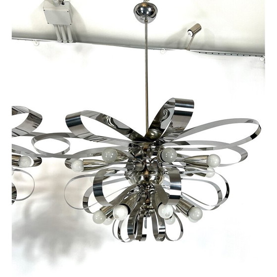 Image 1 of Coppia di lampadari cromati vintage, Italia 1970