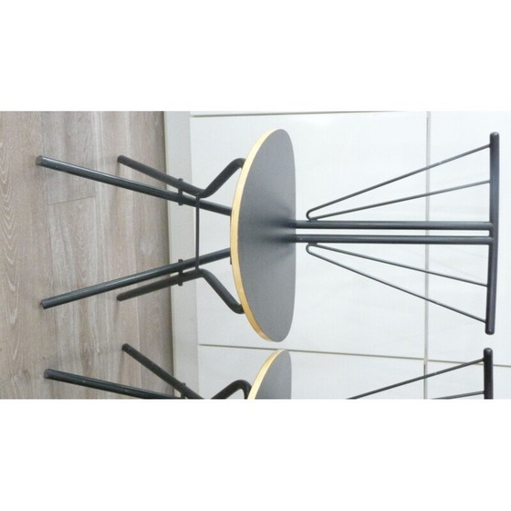Image 1 of Set of 3 belgian black folding chairs - 1970s
