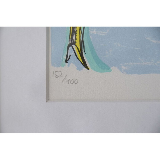 Image 1 of Litografia vintage Maskot par Lis Zwick, 1996