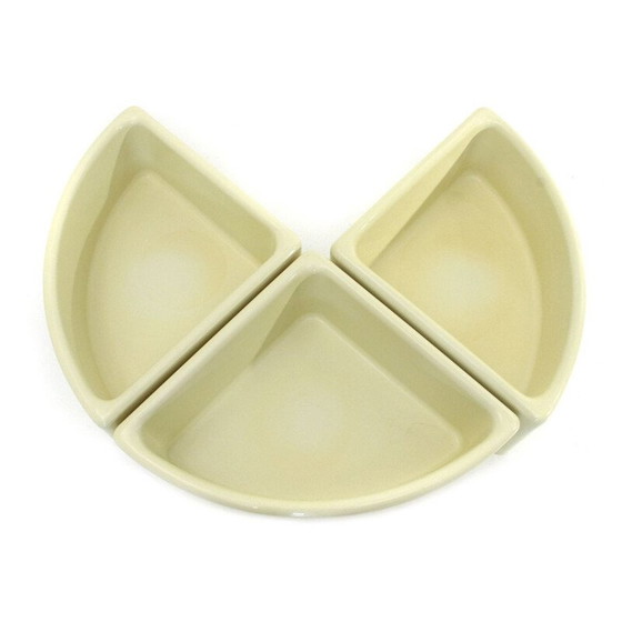 Image 1 of Set of 3 vintage white plastic flower pots by Elco, 1970