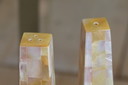 Vintage Salt and Pepper set covered with mother of pearl from the 60s, France