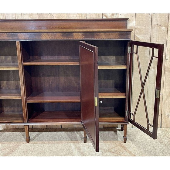 Image 1 of Vintage mahogany 3-door bookcase, 1950