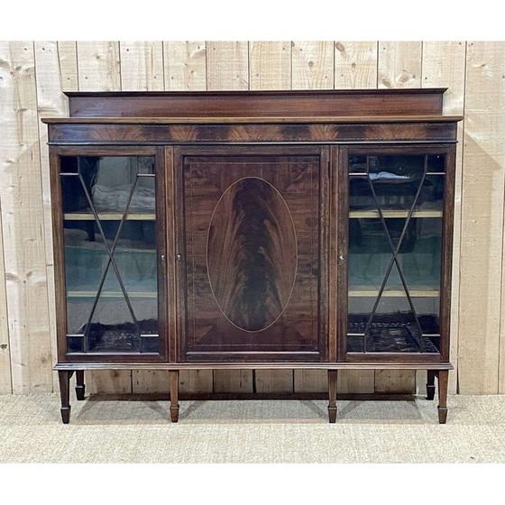 Image 1 of Vintage mahogany 3-door bookcase, 1950