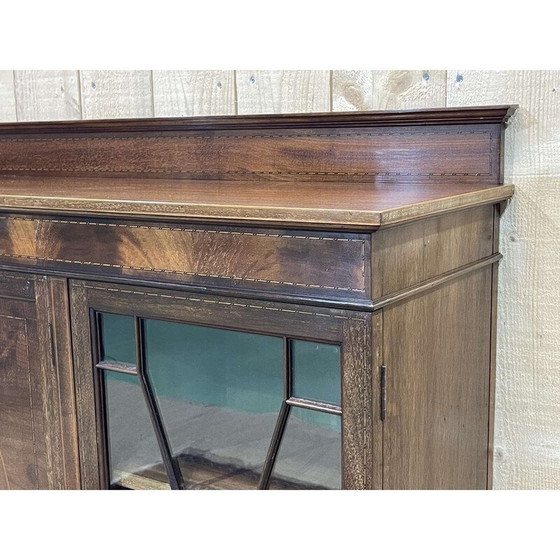 Image 1 of Vintage mahogany 3-door bookcase, 1950