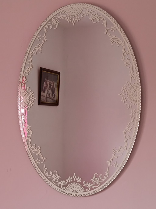 Oval Frameless Mirror