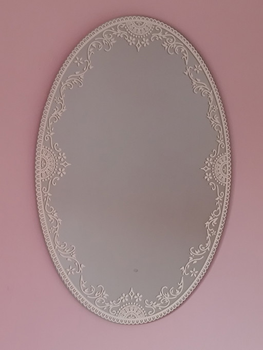 Oval Frameless Mirror