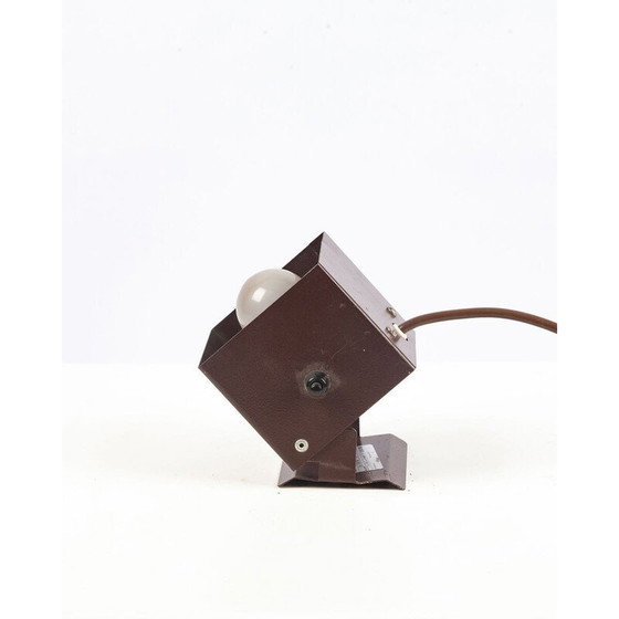 Image 1 of Pair of vintage metal cube table lamps, 1960
