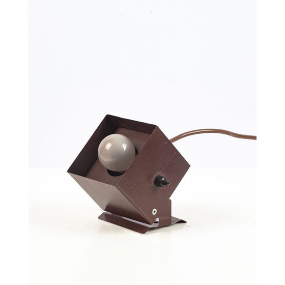 Image 1 of Pair of vintage metal cube table lamps, 1960