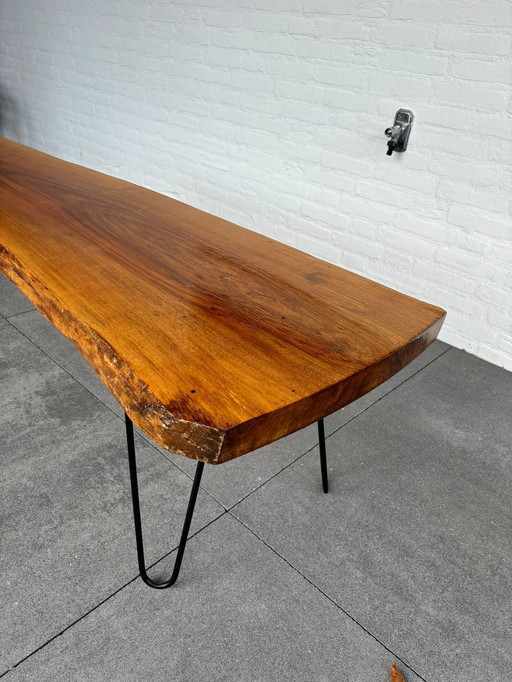 Tavolino da caffè/tavolino laterale in stile vintage con tronco d'albero