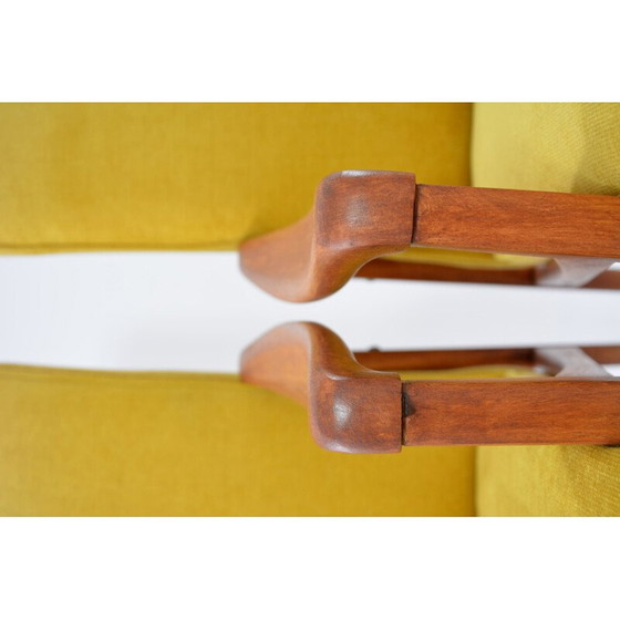 Image 1 of Sedia vintage gialla in legno pregiato, anni '60