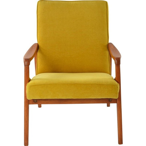 Yellow vintage pen chair in fine wood, 1960