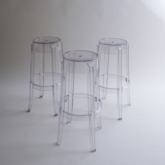 Image 1 of 6 Charles Ghost Large Stools By Philippe Starck For Kartell