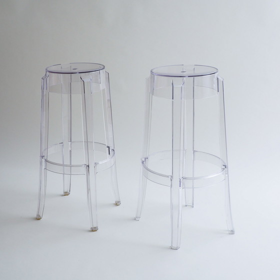 Image 1 of 6 Charles Ghost Large Stools By Philippe Starck For Kartell