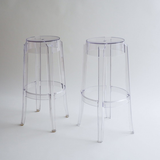 Image 1 of 6 Charles Ghost Large Stools By Philippe Starck For Kartell