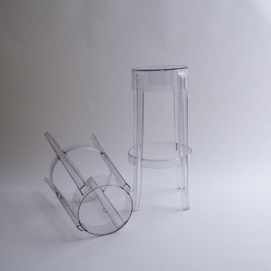 Image 1 of 6 Charles Ghost Large Stools By Philippe Starck For Kartell