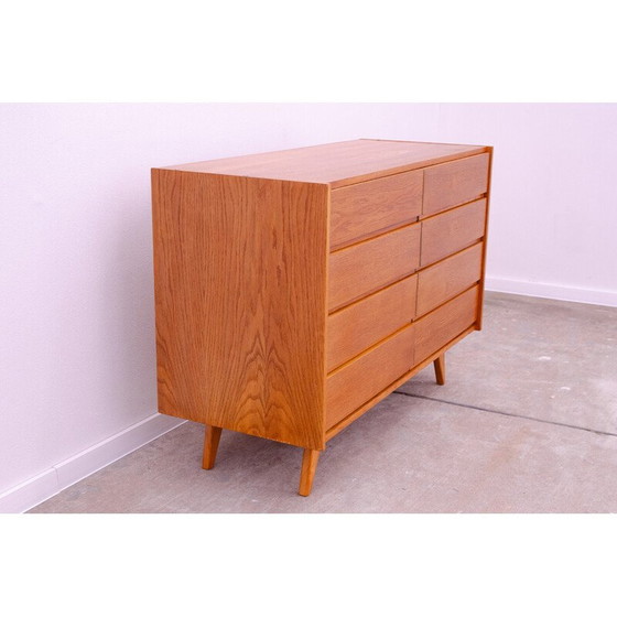 Image 1 of Vintage U-453 chest of drawers in oak wood and plywood by Jiří Jiroutek for Interiér Praha, Czechoslovakia 1960