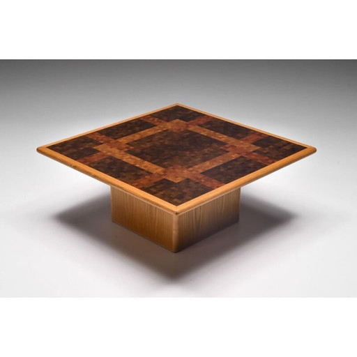 Vintage mosaic and oak coffee table by Middelboe and Lindum for Tranekaer, Denmark 1970