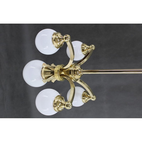 Image 1 of Vintage brass chandelier, Czechoslovakia 1930