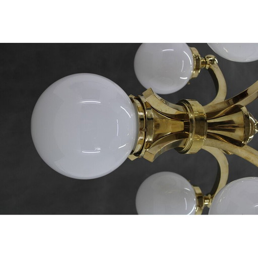 Vintage brass chandelier, Czechoslovakia 1930