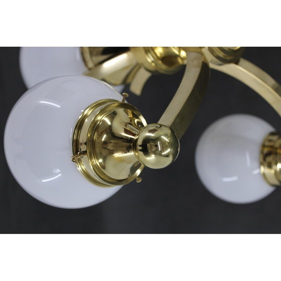 Image 1 of Vintage brass chandelier, Czechoslovakia 1930