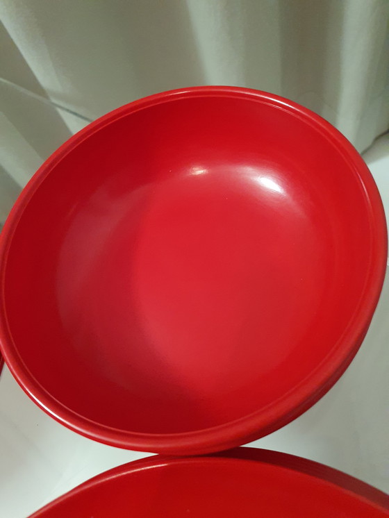 Image 1 of Vintage Gio'Style vaisselle mélamine rouge