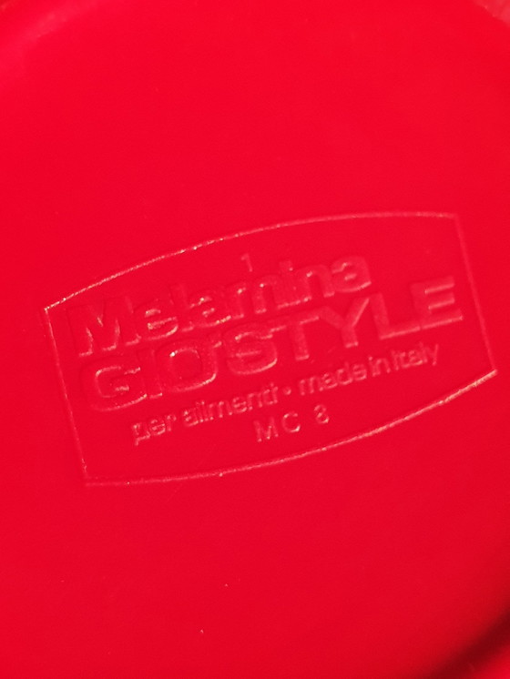 Image 1 of Vintage Gio'Style vaisselle mélamine rouge