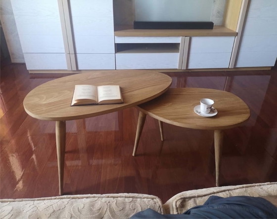 Image 1 of Pine wood coffee table set