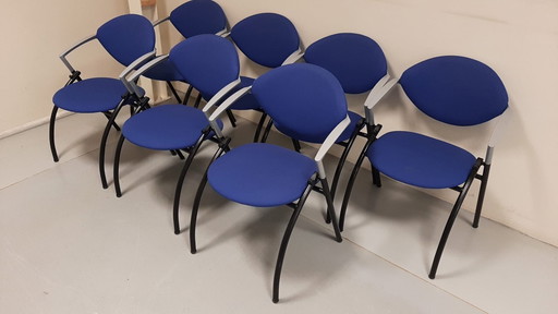 8 Pieces Vepa Alpine Meeting Chair Blue