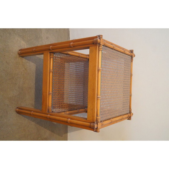 Image 1 of Vintage wood and glass side table, 1960