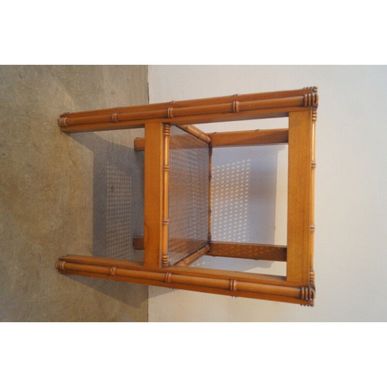 Image 1 of Vintage wood and glass side table, 1960
