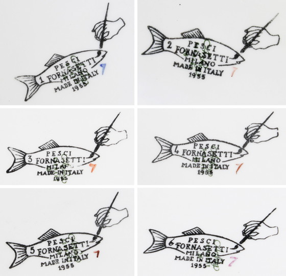 Image 1 of Vintage Set 'Passata Di Pesce' by Piero Fornasetti, 1955
