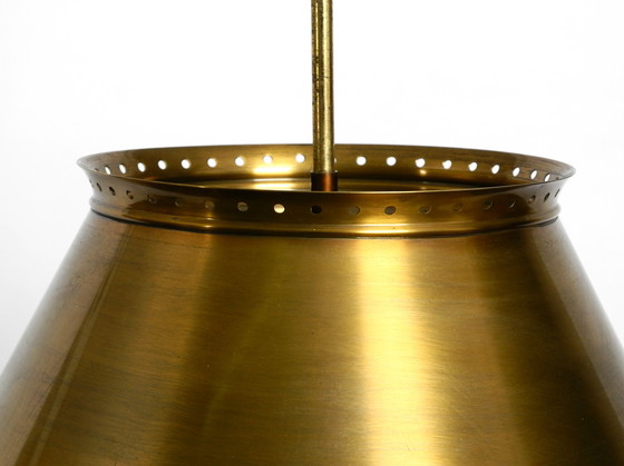 Image 1 of Great Italian XXL Mid Century brass ceiling lamps with long rod | Ø 50 cm | Ø 19.7"