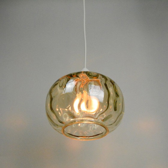 Image 1 of Vintage glass pendant lamp, Poland 1970s