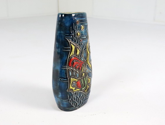 Image 1 of Vintage Ceramic Vase With Fish