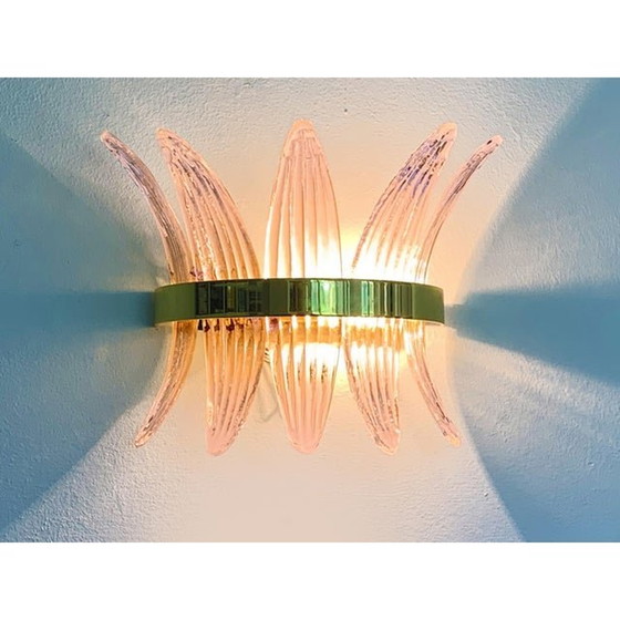 Image 1 of Contemporary Palmetta Wall Light Sconce With Murano Glass